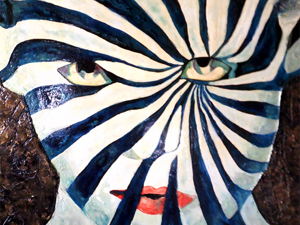  Quadri Pop Art di Carla Bertoli - HYPNOTIC EYES - Mixed Technique 50x70 - 2012